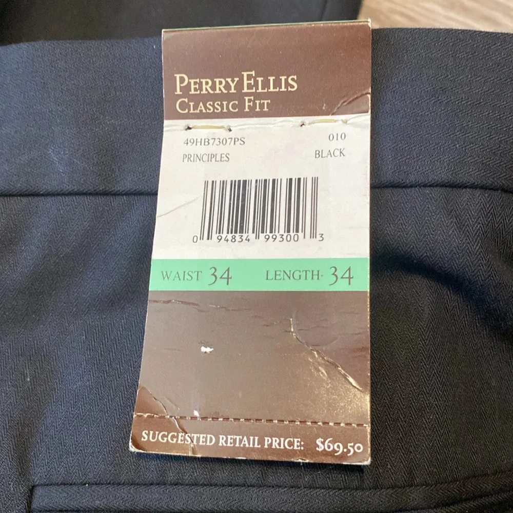 Perry Ellis Classic Fit Black Slacks NWT
